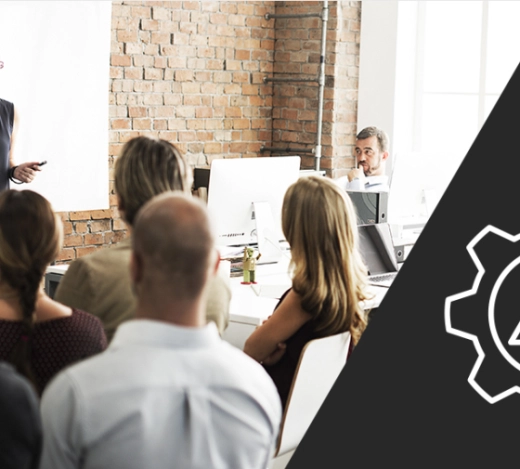 lady delivering crisis communications training to a room of people