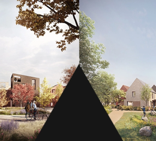 CGI images of Eddeva Park, a proposed housing development by This Land in Cambridge