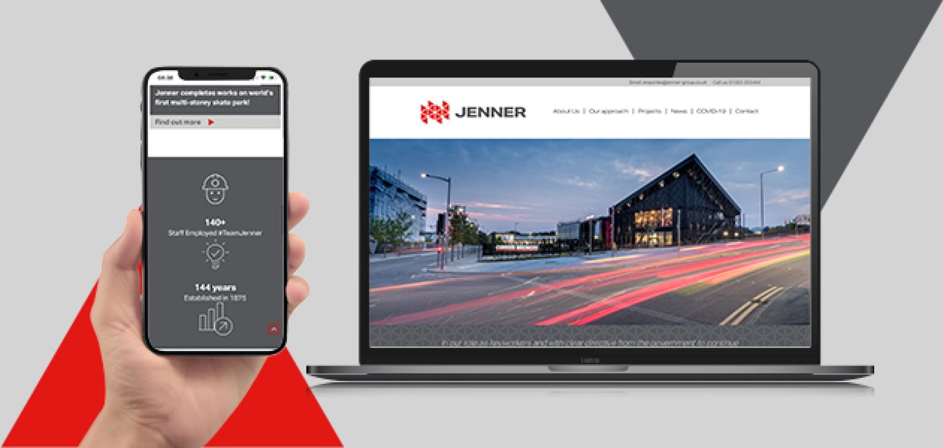 Image of contractor, Jenner Group's new website created by Fabrick's digital website design and build team